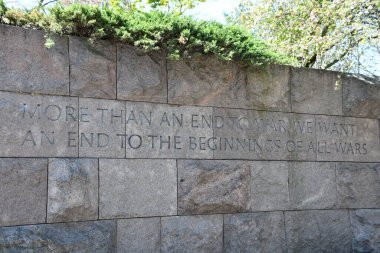 WASHINGTON DC - 5 Nisan 2021 'de Washington DC' deki Franklin Delano Roosevelt Memorial.