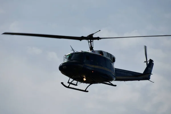 Washington Apr Helicóptero Voando Redor Washington Como Visto Abril 2021 — Fotografia de Stock