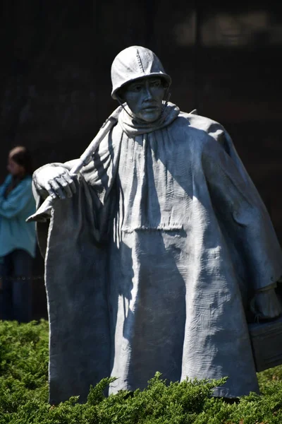 Washington Abril Memorial Los Veteranos Guerra Corea Washington Visto Abril — Foto de Stock