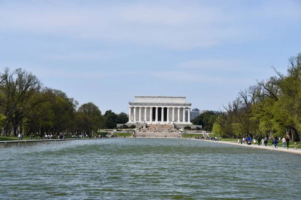 Washington Abril Monumento Lincoln Washington Visto Abril 2021 Monumento Nacional — Foto de Stock