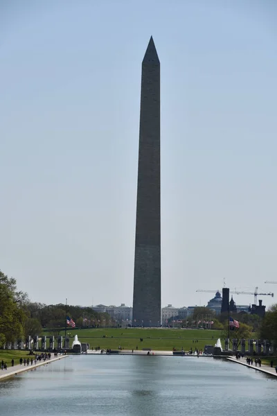 Washington Apr5 Washingtonský Památník Washingtonu Jak Bylo Vidět Dubna2021 Byl — Stock fotografie