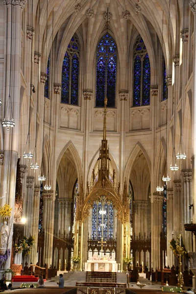 New York City May Собор Святого Патріка Нью Йорку Видно — стокове фото