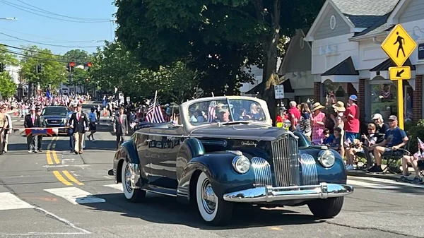 New Canaan Mei Nieuwe Kanaän Memorial Day Parade Connecticut Gezien — Stockfoto