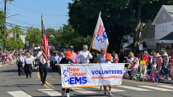 New Canaan Mei Nieuwe Kanaän Memorial Day Parade Connecticut Gezien — Stockfoto