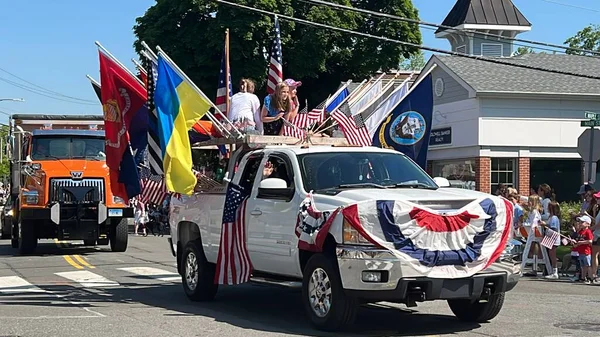 New Canaan May New Canaan Memorial Day Parade Connecticut Seen — Stock Photo, Image
