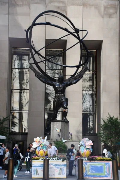 New York May Atlas Statue New York City Seen May — Stock Photo, Image