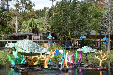 ORLANDO FL - NOV 21: 21 Kasım 2021 'de Orlando, Florida' daki Central Florida Hayvanat Bahçeleri 'nde Asya Fener Festivali ve Botanik Bahçeleri' nde görüldü..