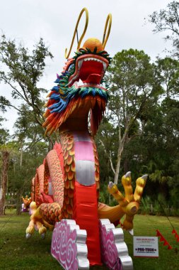 ORLANDO FL - NOV 21: 21 Kasım 2021 'de Orlando, Florida' daki Central Florida Hayvanat Bahçeleri 'nde Asya Fener Festivali ve Botanik Bahçeleri' nde görüldü..
