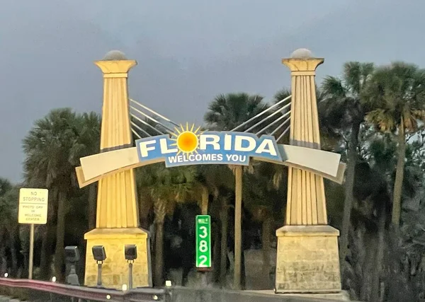 플로리다주 Nov Welcome Florida Sign Usa Seen Nov 2021 — 스톡 사진