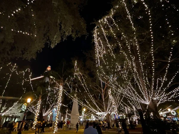 Augustine Nov Noche Luces Distrito Histórico Augustine Florida Visto Noviembre —  Fotos de Stock