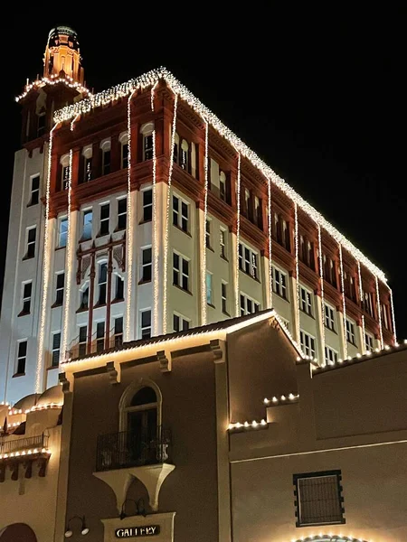 Augustine Nov Night Lights Historic District Augustine Florida Seen Nov — Fotografia de Stock