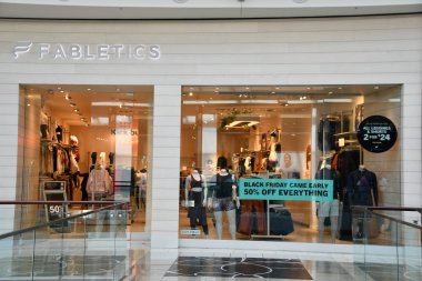 ORLANDO FL - NOV 22: Fabletics store at The Mall at Millenia in Orlando, Florida, as seen on Nov 22, 2021.