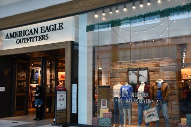 ORLANDO FL - NOV 22: American Eagle Outfitters store at The Florida Mall in Orlando, Florida, as seen on Nov 22, 2021.