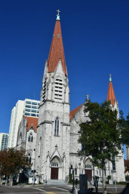 JACKSONVILLE, FL - NOV 27: Basilica of the Immaculate Conception in Jacksonville, Florida, as seen on Nov 27, 2021.