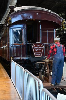 STRASBURG, PA - 4. SEP: Pennsylvania Demiryolu Müzesi Strasburg, PA, 4 Eylül 2021 'de görüldüğü gibi.