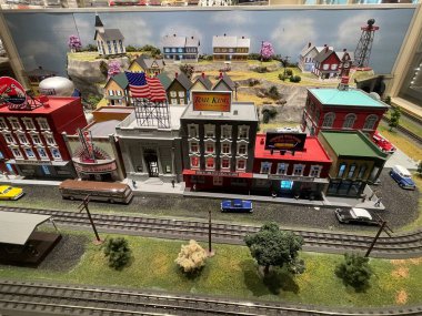 Ronks, Pennsylvania 'daki Ulusal Oyuncak Tren Müzesi, 5 Eylül 2021' de görüldüğü gibi. Büyük oyuncak tren koleksiyonu 1800 'lerden günümüze modeller içeriyor..