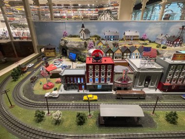 Ronks, Pennsylvania 'daki Ulusal Oyuncak Tren Müzesi, 5 Eylül 2021' de görüldüğü gibi. Büyük oyuncak tren koleksiyonu 1800 'lerden günümüze modeller içeriyor..