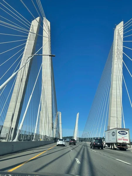 Westchester 11月22日 2020年11月22日に見られるように ニューヨーク州のウェストチェスター郡とロックランド郡の間のマリオ クオモ橋 — ストック写真