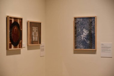 FAIRFIELD CT - 30 Temmuz 2022 'de Fairfield, Connecticut' taki Fairfield Müzesi ve Tarih Merkezi 'nde Allison Minto Sergisi.