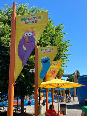 LANGHORNE, PA - JUN 5: Sesame Place in Langhorne, Pennsylvania, on Jun 5, 2022. The park includes a variety of rides, shows, and water attractions suited to young children.