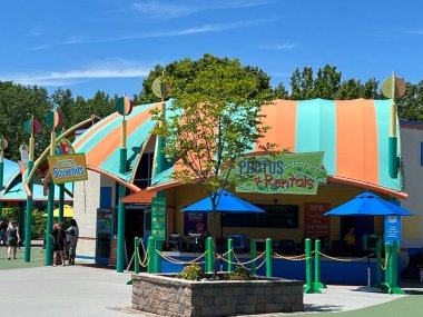LANGHORNE, PA - JUN 5: Sesame Place in Langhorne, Pennsylvania, on Jun 5, 2022. The park includes a variety of rides, shows, and water attractions suited to young children.