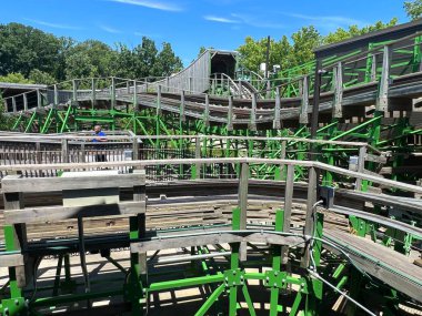 LANGHORNE, PA - JUN 5: Sesame Place in Langhorne, Pennsylvania, on Jun 5, 2022. The park includes a variety of rides, shows, and water attractions suited to young children.