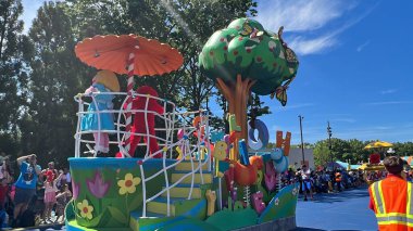 LANGHORNE, PA - JUN 5: Street Party Parade at Sesame Place in Langhorne, Pennsylvania, on Jun 5, 2022. The park includes a variety of rides, shows, and water attractions suited to young children.