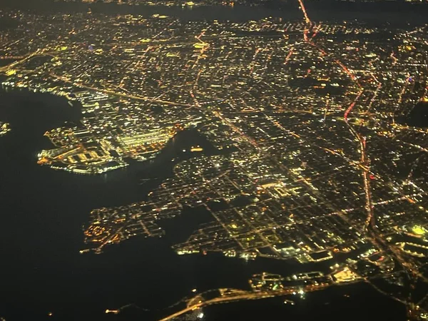 Planos Brancos Ago Vista Aérea Westchester Nova Iorque Como Avião — Fotografia de Stock