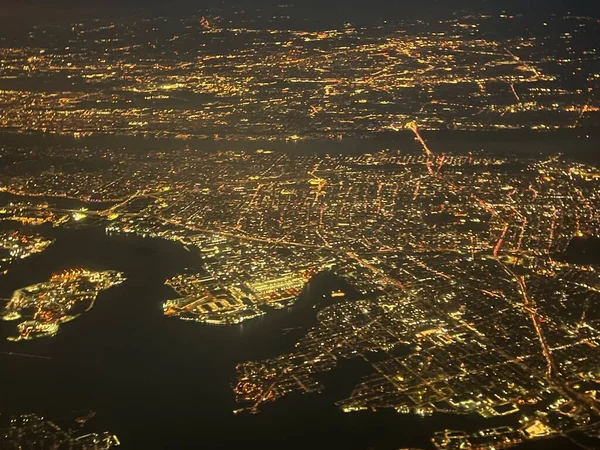 Белый Плайнс Ней Августа Воздушный Вид Вестчестер Нью Йорк Самолет — стоковое фото