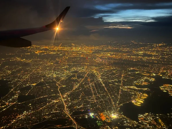 Planos Brancos Ago Vista Aérea Westchester Nova Iorque Como Avião — Fotografia de Stock