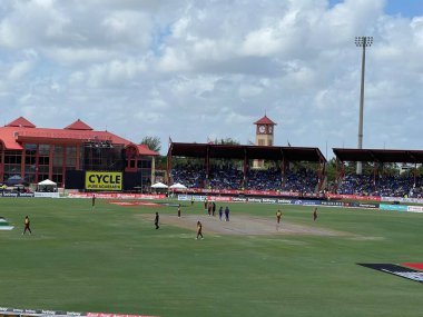 LAUDERHILL FL - AUG 6: India vs West Indies 1st T20 cricket match at Central Broward Park & Broward County Stadium in Lauderhill, Florida, as seen on Aug 6, 2022.