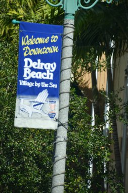 DELRAY BEACH FL - AUG 7: Downtown Delray Beach in Florida, as seen on Aug 7, 2022.