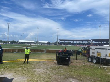 LAUDERHILL FL - AUG 7: India vs West Indies 2nd T20 cricket match at Central Broward Park & Broward County Stadium in Lauderhill, Florida, as seen on Aug 7, 2022.