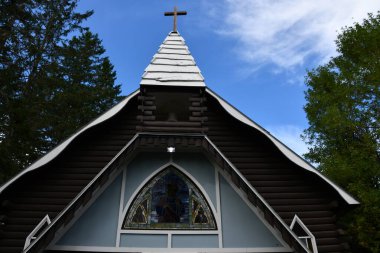 JEFFERSON NH - 25 Temmuz 2022 'de Jefferson, New Hampshire' da görülen Noel Baba Köyü eğlence parkı.