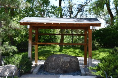 ALBUQUERQUE, NM - JUL 25: Japanese Garden at ABQ BioPark Botanic Garden in Albuquerque, New Mexico, as seen on July 25, 2021.