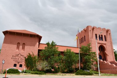 SANTA FE, NM - JUL 27: Scottish Rite Masonic Center Museum and Library in Santa Fe, New Mexico, as seen on July 27, 2021.