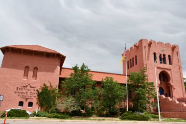 SANTA FE, NM - JUL 27: Scottish Rite Masonic Center Museum and Library in Santa Fe, New Mexico, as seen on July 27, 2021.