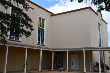 SANTA FE, NM - JUL 27: The Shrine of Our Lady of Guadalupe in Santa Fe, New Mexico, as seen on July 27, 2022.