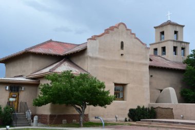SANTA FE, NM - JUL 27: The Shrine of Our Lady of Guadalupe in Santa Fe, New Mexico, as seen on July 27, 2022.