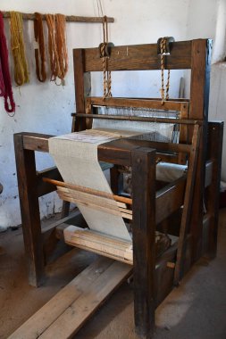 Santa Fe, New Mexico 'daki El Rancho De Las Golondrinas, 28 Temmuz 2021' de görüldü. Yaşayan bir tarih müzesi, stratejik olarak bir zamanlar Camino Real 'de yer alan, Mexico City' den Santa Fe 'ye kadar uzanan Kraliyet Yolu' nda..  