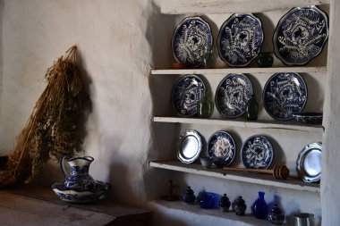 Santa Fe, New Mexico 'daki El Rancho De Las Golondrinas, 28 Temmuz 2021' de görüldü. Yaşayan bir tarih müzesi, stratejik olarak bir zamanlar Camino Real 'de yer alan, Mexico City' den Santa Fe 'ye kadar uzanan Kraliyet Yolu' nda..  