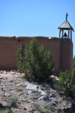 Santa Fe, New Mexico 'daki El Rancho De Las Golondrinas, 28 Temmuz 2021' de görüldü. Yaşayan bir tarih müzesi, stratejik olarak bir zamanlar Camino Real 'de yer alan, Mexico City' den Santa Fe 'ye kadar uzanan Kraliyet Yolu' nda.. 