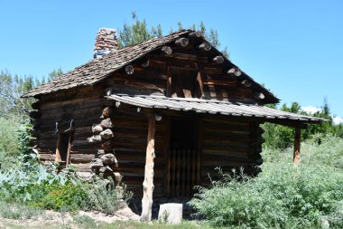 Santa Fe, New Mexico 'daki El Rancho De Las Golondrinas, 28 Temmuz 2021' de görüldü. Yaşayan bir tarih müzesi, stratejik olarak bir zamanlar Camino Real 'de yer alan, Mexico City' den Santa Fe 'ye kadar uzanan Kraliyet Yolu' nda.. 