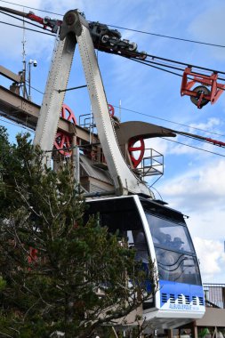 ALBUQUERQUE NM - 24 Temmuz 2021 'de Albuquerque, New Mexico' daki Sandia Peak Tramvayı.