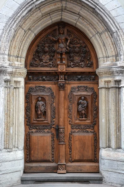 Wzór drzwi drewniane miasta tallinn — Zdjęcie stockowe
