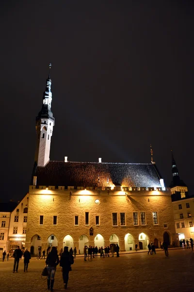 Night view of Tallinn city — Stock Photo, Image