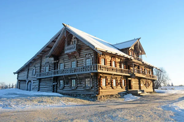 Antiguo Monasterio Madera Isla Kizhi Rusia Karelia Invierno —  Fotos de Stock