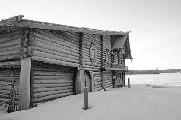 Kizhi Adasındaki Eski Ahşap Manastır Rusya Karelia Kış — Stok fotoğraf