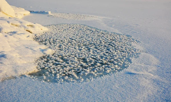 Hummocks Ghiaccio Sulla Costa Del Golfo Finlandia Nella Stagione Primaverile — Foto Stock