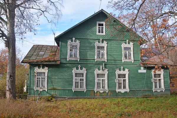 Zelenogorsk Rusya Eski Terk Edilmiş Ahşap Bir Dachas Dağılması Insan — Stok fotoğraf